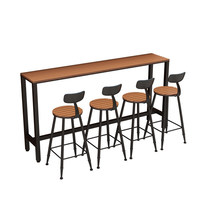 Table de bar haute moderne en WPC et métal pour extérieur, anti-corrosion, pour balcon, cour, salon de thé, café