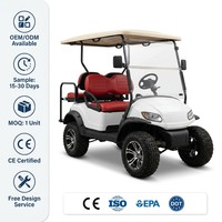 Carrito de Golf de Gasolina de 4 Personas y 4 Tiempos, Motor de 300 CC Refrigerado por Agua, Neumáticos Todoterreno de 14 Pulgadas, Capacidad de Subida del 25%, Uso en Resorts, Parques y Campus