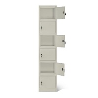 Casier de rangement moderne en acier à 6 portes avec compartiments multifonctionnels pour usage domestique et hôtelier, qualité hospitalière