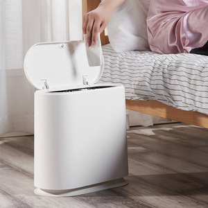 Cubo de basura estrecho de 15 cm de ancho con tapa para baño, inodoro, uso interior - Product Image 2
