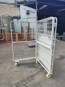 <span class=keywords><strong>Chariot</strong></span> <span class=keywords><strong>de</strong></span> manutention pliable à base solide en treillis métallique pour tri <span class=keywords><strong>de</strong></span> colis express et transport logistique, direct usine - Product Image 5