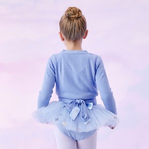 Cardigan de ballet pour filles, pull à manches longues, col en V, tricoté, avec ceinture, pour la danse et la scène - Product Image 4