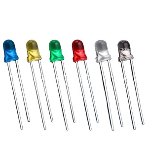 F3 cắm thẳng <span class=keywords><strong>Led</strong></span> đỏ xanh xanh ánh sáng <span class=keywords><strong>LED</strong></span> đầu tròn ngắn pin dài <span class=keywords><strong>Led</strong></span> 3mm cắm vào bóng đèn - Product Image 1