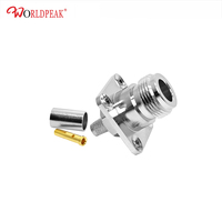 Conectores de cable de montaje en panel niquelado de 50ohm eléctricos N conector hembra recto para cable coaxial LMR240 H155 RG59 Rf