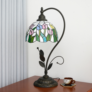 Lámpara de Escritorio Minimalista con Tulipanes de Vidrio de Colores, Linda Lámpara de Mesa para Niñas, Moderna Lámpara de Lectura para Dormitorio, Regalo Creativo - Product Image 2