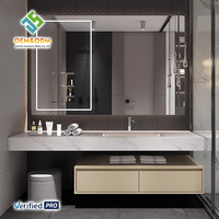 Ensemble de meubles de salle de bain en bois massif moderne OEM avec évier de table complet, robinet en cuivre, solutions de rangement
