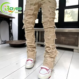 Quần jean nam dáng ôm, ống loe, thiết kế thời trang, in logo tùy chỉnh, bán buôn giá tốt - Product Image 4