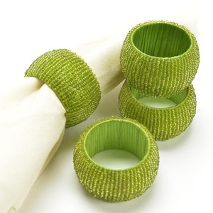 Green Beaded Best Stylish Napkin <b>Rings</b> - Product Image 1