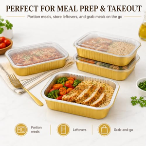 Boîte alimentaire en feuille d'or en gros, différentes tailles, personnalisable, haute qualité, faible coût, boîte à spaghetti jetable avec différents couvercles - Product Image 5