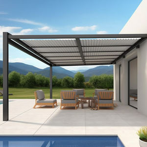 Pergola bioclimatique en aluminium robuste, à lames motorisées réglables, pour jardin extérieur, imperméable, avec revêtement en poudre - Product Image 1