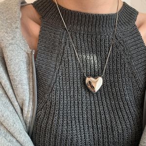 S925 Sterling Silver Heart Pendant Necklace For Women Clavicle Chain Everyday Wear - Product Image 4