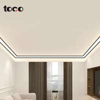 Techo Perfil de aluminio Montado en la superficie Esquina superior Iluminación luminosa Sala de estar Línea de yeso Canal LED
