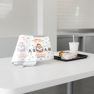 Custom Hamburger Packaging Tissue Paper Printing Wrapping Grease Proof Sandwich Food Grade Wax Paper Disposable Paper