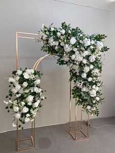 W-FR040 Populaire Chemin de table en fleurs artificielles roses et oranges, Centre de table personnalisé, Composition florale pour la décoration - Product Image 4