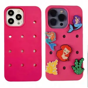 Fai da te custodie per telefono cellulare in silicone multicolore per iphone 11 12 13 pro/max tenere zoccoli charms