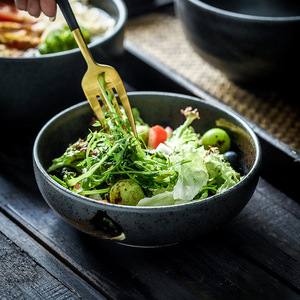 Ensemble de vaisselle pour Restaurant, bol <span class=keywords><strong>Ramen</strong></span> en pour salade de riz, bol en céramique <span class=keywords><strong>japonais</strong></span> fait à la main, vente directe d'usine, 6 pièces - Product Image 2