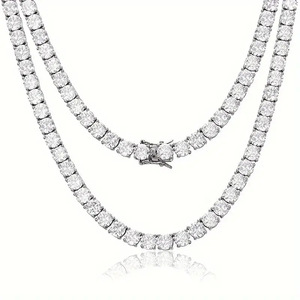 Colar de Moissanite Tennis de 2mm 2.5mm 3mm 4mm 5mm 6.5mm em Prata 925 Joias Hip Hop Luxuosas para Homens e Mulheres - Product Image 6