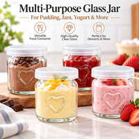 Vente en gros directe usine : Pot en verre pour pudding et yaourt avec couvercle, pot hermétique mignon, résistant au four pour mousse et gelée, personnalisation disponible