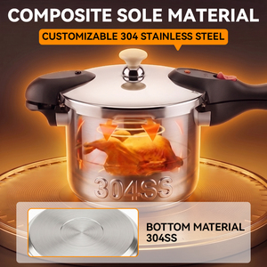 <span class=keywords><strong>Olla</strong></span> <span class=keywords><strong>a</strong></span> <span class=keywords><strong>Presión</strong></span> Manual de <span class=keywords><strong>Acero</strong></span> <span class=keywords><strong>Inoxidable</strong></span> <span class=keywords><strong>a</strong></span> Prueba de Explosiones de 4L y 6L para Cocina de Gas e Inducción, Estilo Moderno para Hoteles - Product Image 4