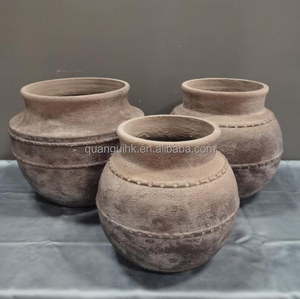 Traditional Type Fiber Cement Flower Pots with Drainage Hole For Garden Outdoor/Indoor Use Home Shopping Mall - Product Image 4