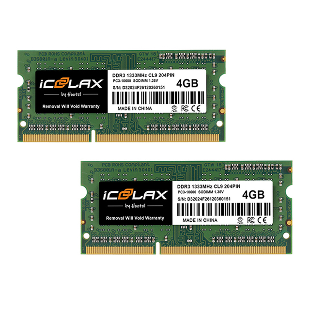 ICOOOLAX Professional DDR3L 1.35v/1.5v Modules Nb SO-DIMM 1066MHz/1333MHz/1600MHz ECC 2GB/4GB/8GB RAM for Laptop 32GB Stock