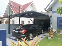 Abri de voiture en polycarbonate en forme de L, 5 m de long x 4 m de large x 3 m de haut, abri de stationnement pour voiture