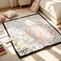 Couverture Sherpa à colorier surdimensionnée, kit de loisirs créatifs portable avec marqueurs permanents pour enfants et adultes