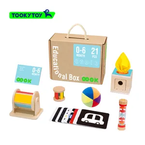 早期教育ボックス認知カードおもちゃ砂時計モンテッソーリ早期教育おもちゃ0-6m教育ボックス