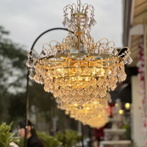 Upgraded Detachable <strong>Gold</strong> LED Crystal <strong>Chandelier</strong> Stand with Adjustable Height and 2-Year Warranty for Wedding Stage Party Events - Product Image 4