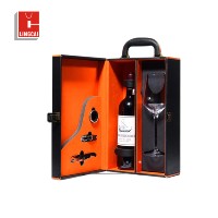 Coffret cadeau de luxe de haute qualité avec Logo personnalisé, boîte d'emballage en verre de bouteille de vin, boîtes cadeaux de vin en cuir portables, bouteille unique
