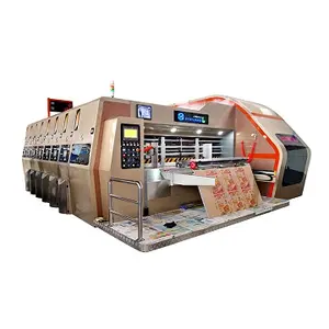 Factory price Vacuum Transfer 2 color print slotter die cutting machine with stacker for corrugated carton