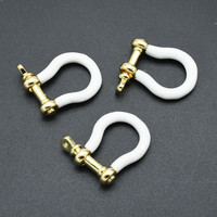 Mousquetons à visser plaqués or émaillés style alpinisme, fermoirs à breloques faits à la main pour la fabrication de bijoux