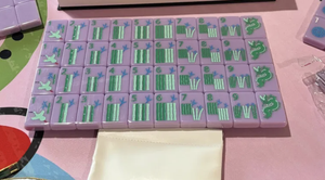 Fluorescent Purple Translucent Pop <b>Art</b> Pattern Mahjong Set, Suitable for Party <b>Gathering</b>, In Stock - Product Image 2