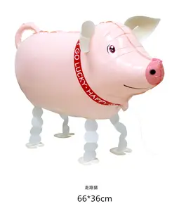 Wholesale Walking Animals Foil Balloon Cute Pig Giraffe Duck Cock Foil Balloon Children Classic Toy Walking Pet Balloons