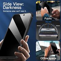 Protection d'écran de confidentialité Pro Max Grade AAA, dureté 9H, verre trempé anti-espion pour téléphone portable 15, anti-rayures