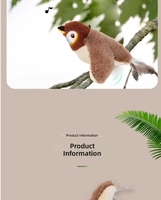 Jouet interactif pour chat en peluche avec plumes de paon remplaçables, jouet couineur pour la chasse des chats d'intérieur