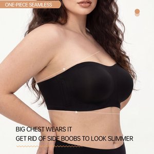 Soutien-gorge sans bretelles grande taille pour <span class=keywords><strong>femme</strong></span>, antidérapant, confortable, sans couture, pour poitrines généreuses, et brassière tube petite taille pour fêtes et mariages - Product Image 2