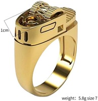 Personnalité de la mode Creative Hip Hop Mécanique Gear Briquet Forme Anneau Or Argent Plaqué Dominateur Anneaux Pour Hommes Papa