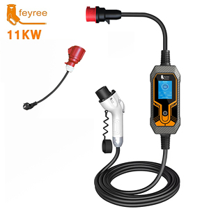Cargador de Batería para Vehículos Eléctricos GBT Feyree con Adaptador, 16A Ajustable, Trifásico, Pantalla LCD de 2.8 Pulgadas, Cargador de CA para Autos Eléctricos - Product Image 1