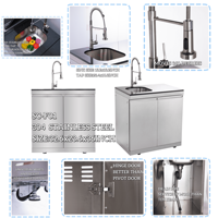 Stock aux États-Unis Entrepôt ETL 304 Acier inoxydable Barbecue de jardin Barbecue à gaz Ensemble modulaire de cuisine d'extérieur