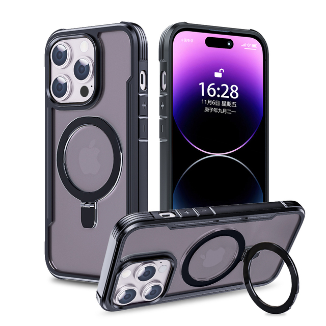 Luxury Pc Price Magnetic Wireless Charging With Holder Ring Stand Shockproof Mobile Phone Cover for Iphone 13 14 15 Pro Case