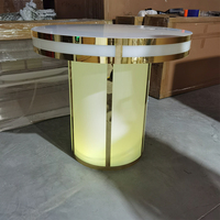 Support de gâteau acrylique blanc circulaire table de dessert de mariage avec led pour la décoration d'événements