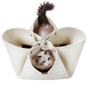 <span class=keywords><strong>DIY</strong></span> Designer <span class=keywords><strong>Cat</strong></span> Tunnel Multifunktion ales abnehmbares Filz-Höhlen bett für Kleintiere für den Winter-und Sommer gebrauch - Product Image 6