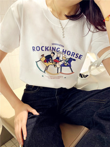 Camisetas <span class=keywords><strong>de</strong></span> Cuello Redondo Estampadas en 3D <span class=keywords><strong>de</strong></span> Algodón Suave Liso <span class=keywords><strong>de</strong></span> Alta Calidad al por Mayor para <span class=keywords><strong>Mujer</strong></span> - Product Image 4