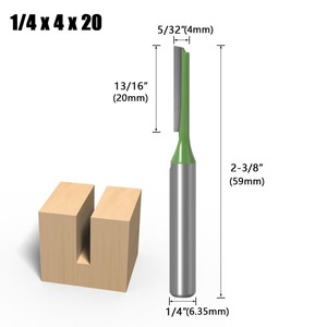 Cortador de ranurado recto de vástago de 6 mm de hoja doble individual, broca de enrutador de carpintería de vástago 1/4, cabezal de herramienta de máquina 2 en 1 - Product Image 4