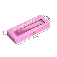 Magnetische Aufbewahrungsbox für Aufklebenägel mit individuellem Logodruck, durchsichtigem PVC-Fenster, stabile Box für künstliche Nägel, Maniküre-Geschenkverpackung