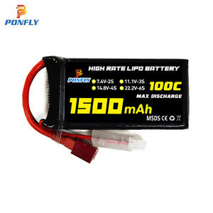Pulfly <span class=keywords><strong>1500mah</strong></span> 100c <span class=keywords><strong>7.4v</strong></span> 2s rc lipo 11.1v 3s 4S 6s 6s סוללה נטענת מזל ט ליתיום פולימר עבור חלקי מרובע rc - Product Image 1