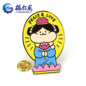 ประเทศจีนผู้ผลิตป้ายพระพุทธรูปบัวอะนิเมะเคลือบปกขาป้ายโลหะที่กำหนดเอง - Product Image 1