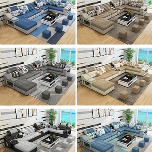 Buena calidad de lujo <span class=keywords><strong>Sofal</strong></span> en forma de conjunto de sofá de madera conjunto de diseños sofás de esquina para sala - Product Image 4