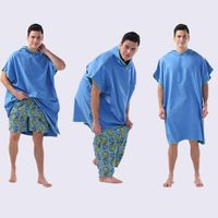 Poncho con capucha para adultos OEM de alta calidad, toalla súper absorbente RPET, bata cambiante, toalla, Poncho de Surf para playa
